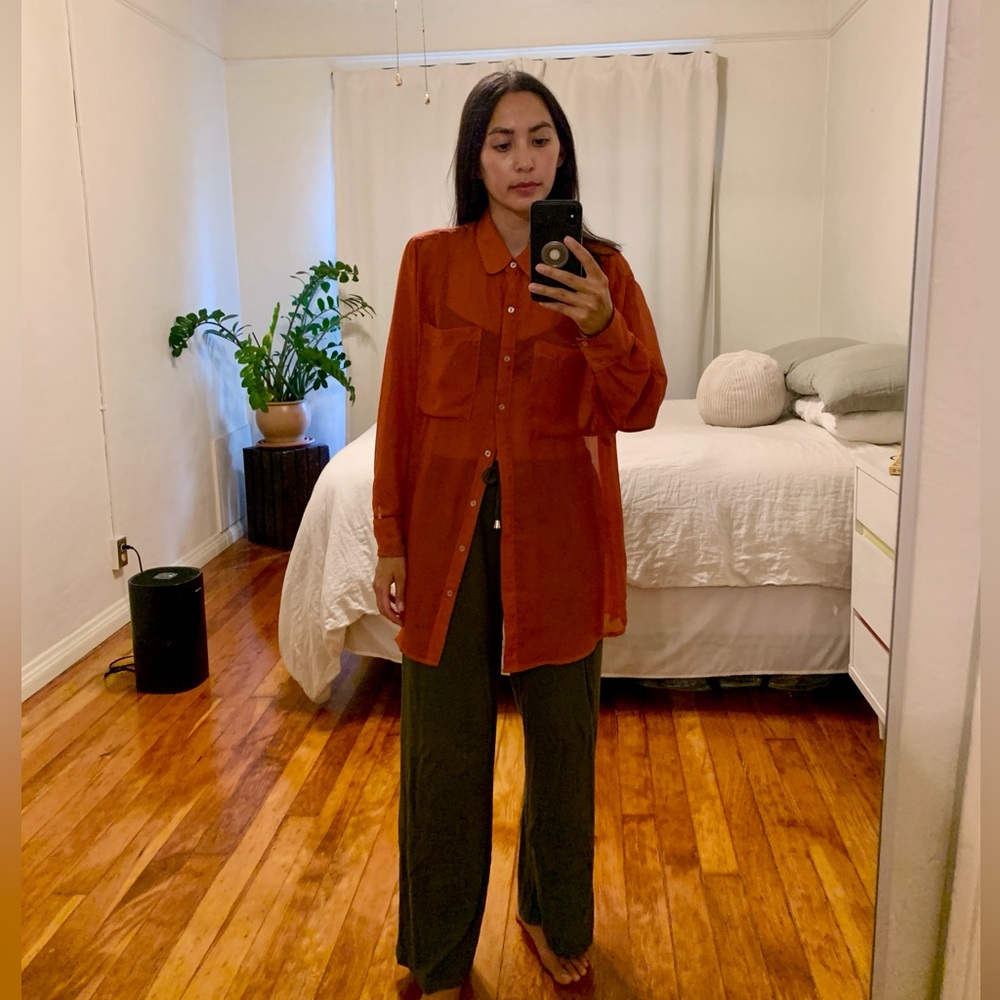 American Apparel Chiffon Rust Shirt - One Size